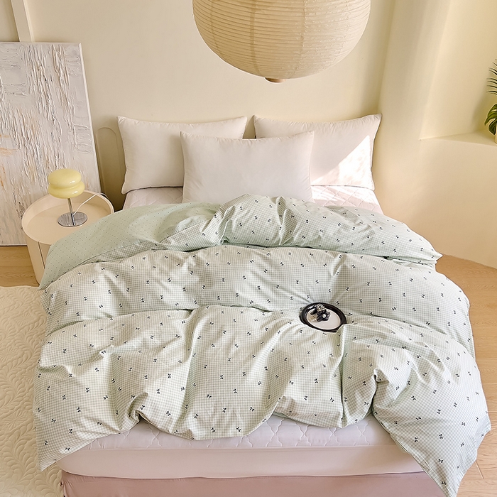 91家纺网 家纺一手货源 找家纺 DoDo 兜兜 【 可定制尺寸】2026新款全棉40支13372印花单被套 绿蝶