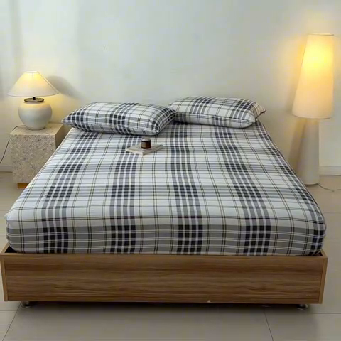 91家纺网 家纺一手货源 找家纺 涵宸家纺 2025新款全棉印花良品系列床笠 床笠-琥珀