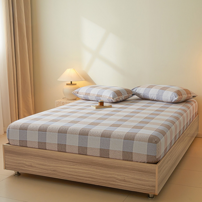 91家纺网 家纺一手货源 找家纺 涵宸家纺 2025新款全棉印花良品系列床笠 床笠-格律-兰