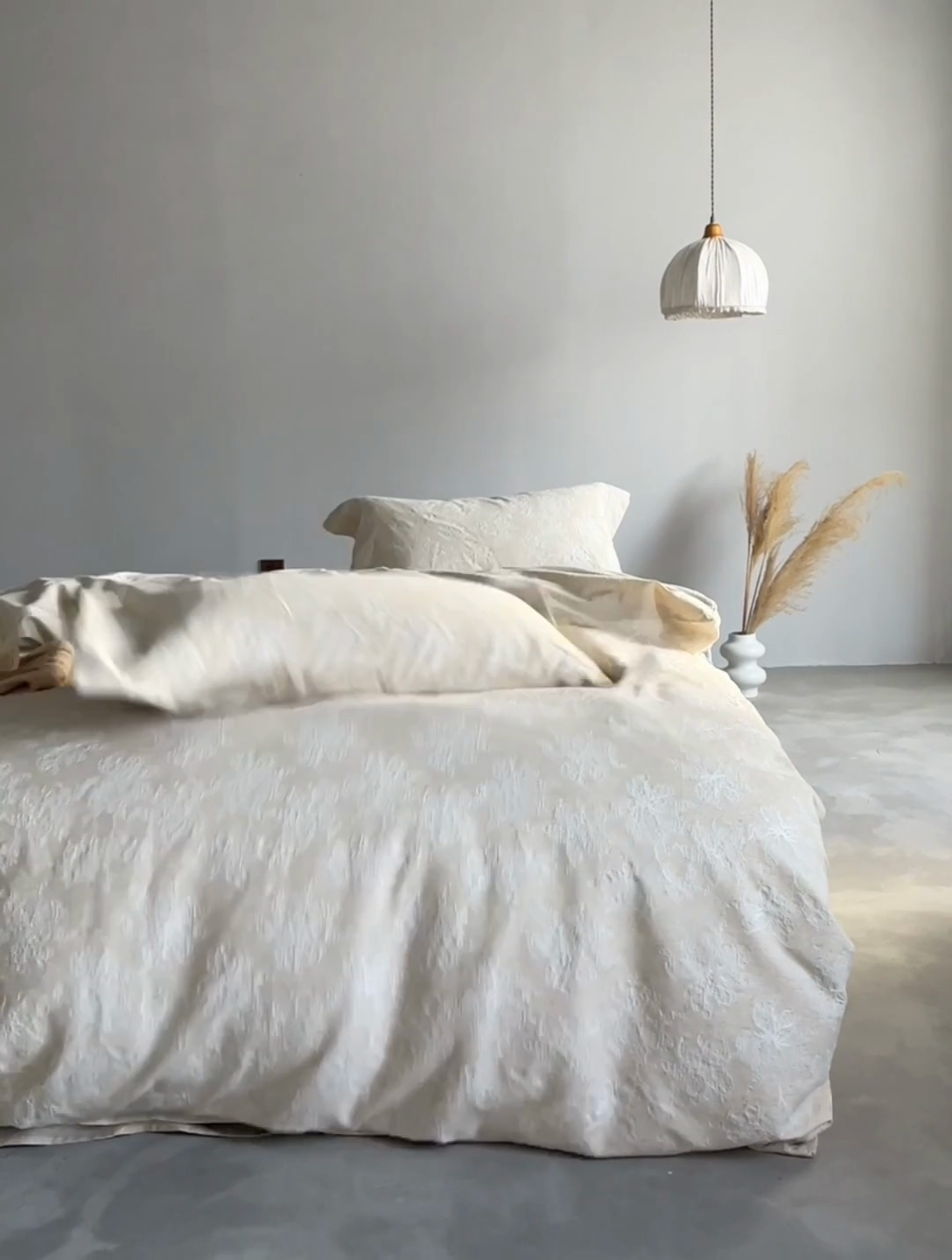 91家纺网 家纺一手货源 找家纺 简家居2025新款20%亚麻80%棉混纺四件套-青枫 青枫麻本色