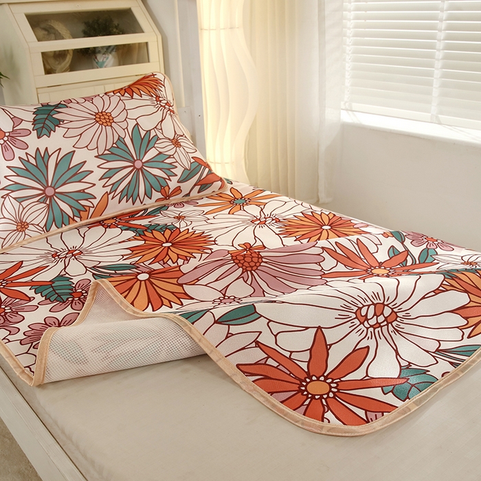 91家纺网 家纺一手货源 找家纺 （总）沁童儿童用品店 2025新款学生宿舍牛奶冰丝凉席两件套