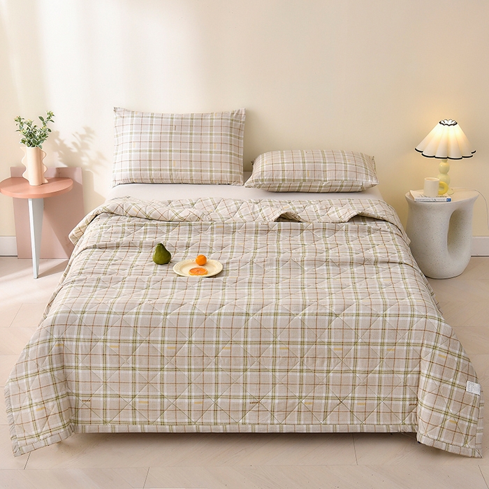 91家纺网 家纺一手货源 找家纺 培童   2025新款超声波亲肤绒夏被夏凉被直播爆款超声波夏被空调被礼品被 洛川格