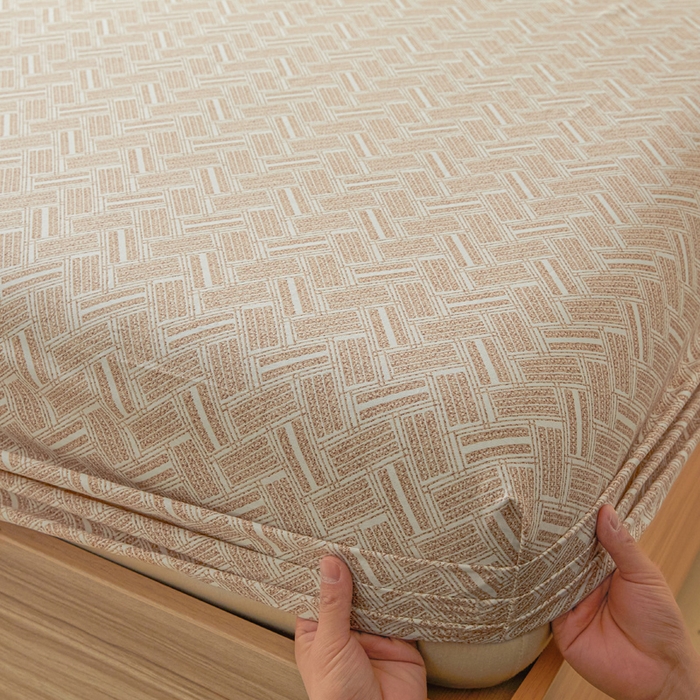 91家纺网 家纺一手货源 找家纺 涵宸家纺 2025新款全棉印花良品系列床笠 床笠-云沫