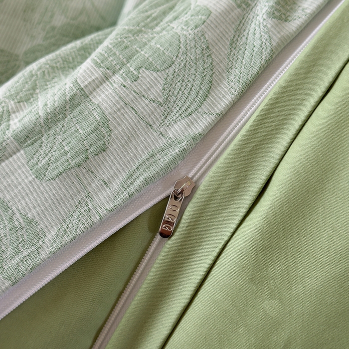 91家纺网 家纺一手货源 找家纺 琪格格2025款纯棉三层纱提花四件套（提供大量买家秀） 三层纱 唐顿庄园-绿