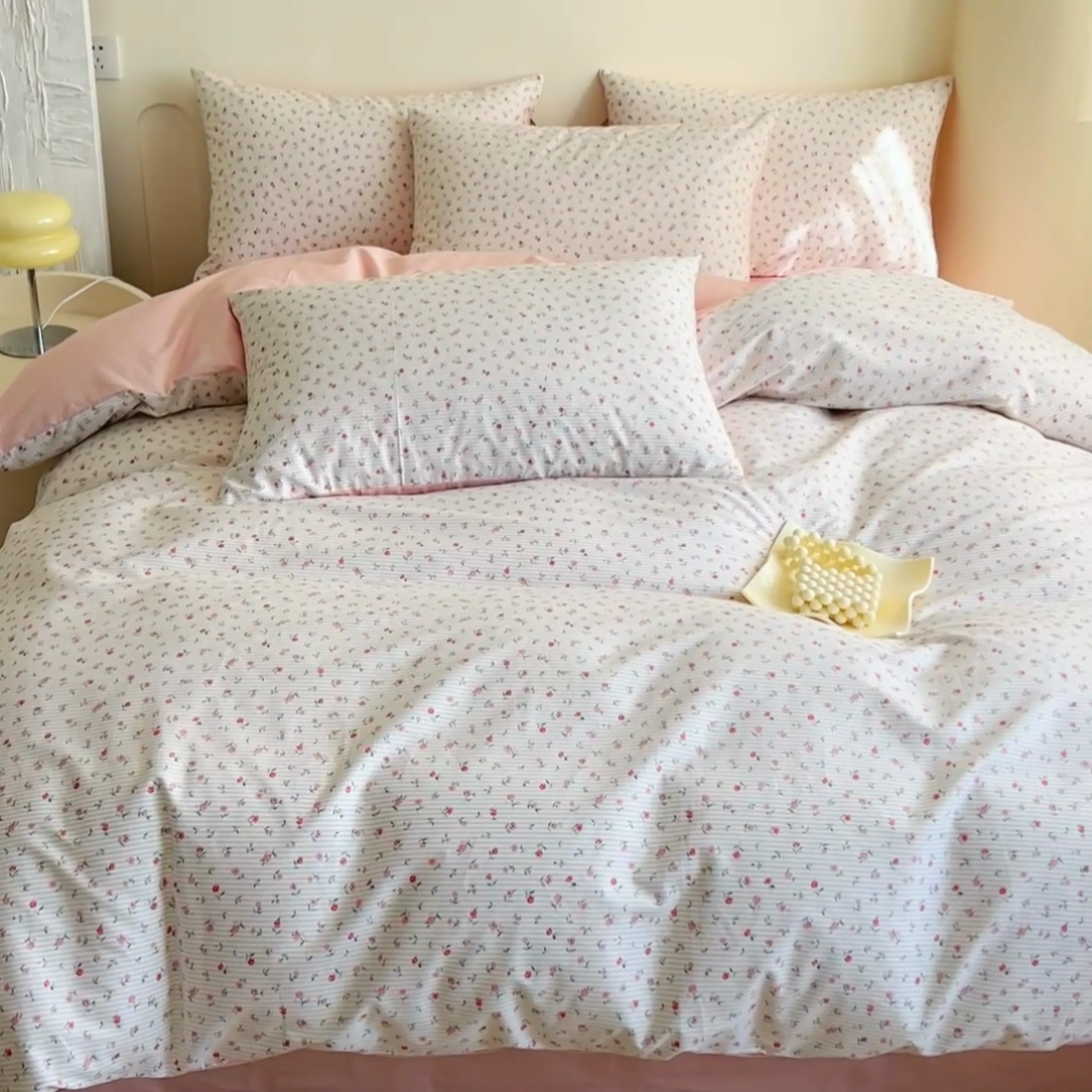 91家纺网 家纺一手货源 找家纺 DoDo 兜兜 【 可定制尺寸】2025新款全棉40支13372印花四件套 情书