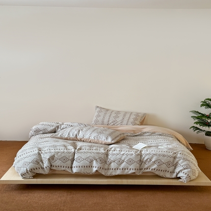 简家居 2025新款60支色织空气棉四件套-夏夜星河 夏夜星河-咖