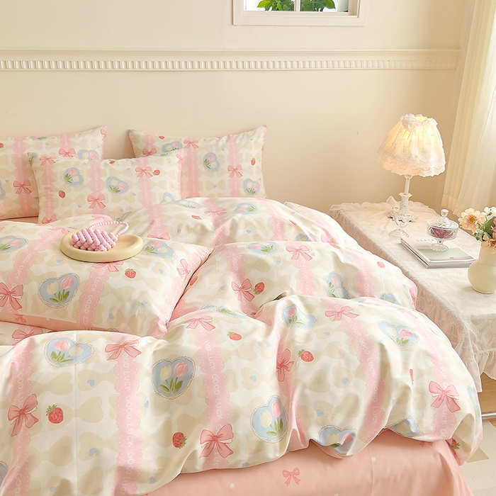 91家纺网 家纺一手货源 找家纺 DoDo 兜兜 【 可定制尺寸】2026新款全棉40支13372印花单被套 粉色佳人