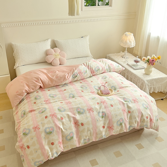 91家纺网 家纺一手货源 找家纺 DoDo 兜兜 【 可定制尺寸】2026新款全棉40支13372印花单被套 粉色佳人