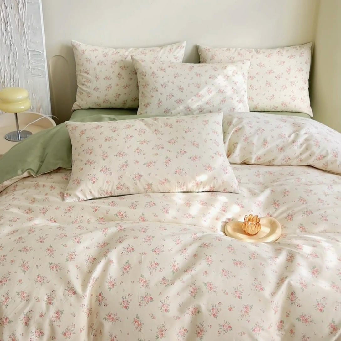 91家纺网 家纺一手货源 找家纺 DoDo 兜兜 【 可定制尺寸】2025新款全棉40支13372印花四件套 朵拾