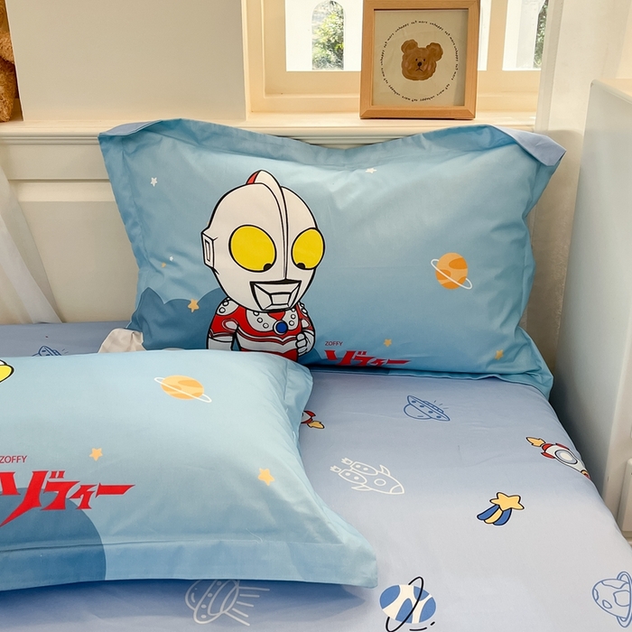 91家纺网 家纺一手货源 找家纺 蘭菲家纺 2025新款奥特曼全棉枕套 发呆