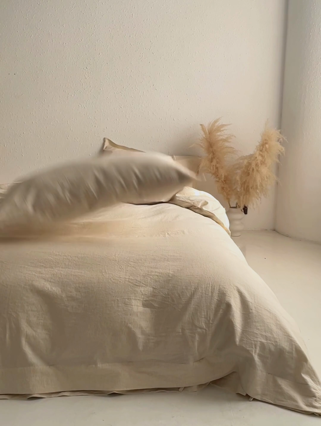 91家纺网 家纺一手货源 找家纺 简家居2025新款20%亚麻80%棉混纺四件套-无味 米尔