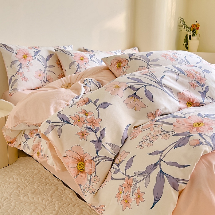 91家纺网 家纺一手货源 找家纺 DoDo 兜兜 【 可定制尺寸】2025新款全棉40支13372印花四件套 木兰