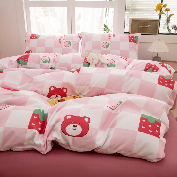 91家纺网 家纺一手货源 找家纺 乐居坊 2025新款亲肤舒适A类水洗云朵棉四件套-场景一 少女梦