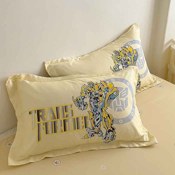 91家纺网 家纺一手货源 找家纺 浩诚 2025新款全棉大版卡通太空人宇航员小恐龙小汽车系列纯棉四件套-提供买家秀 百变黄蜂