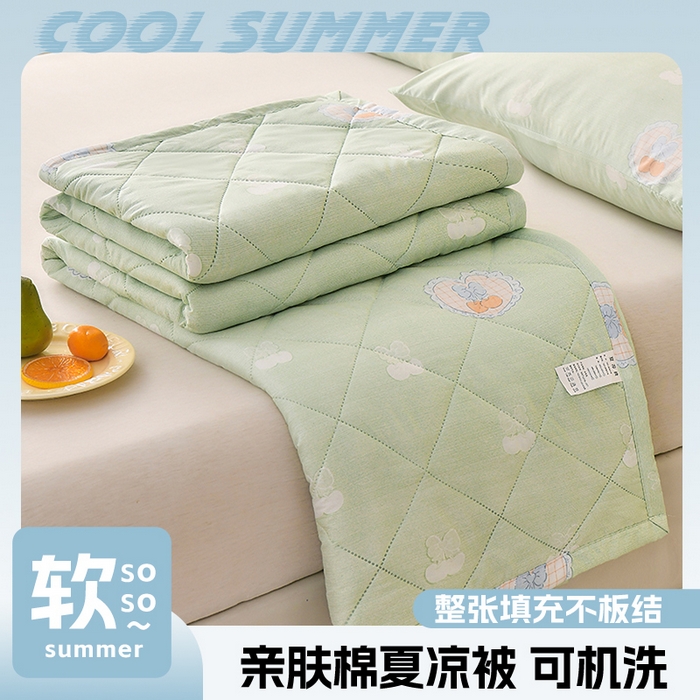 91家纺网 家纺一手货源 找家纺 培童   2025新款超声波亲肤绒夏被夏凉被直播爆款超声波夏被空调被礼品被 甜蜜樱桃