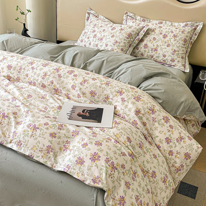 91家纺网 家纺一手货源 找家纺 帛美 2025新款13376全棉纯棉印花四件套-提供买家秀 蝶恋序