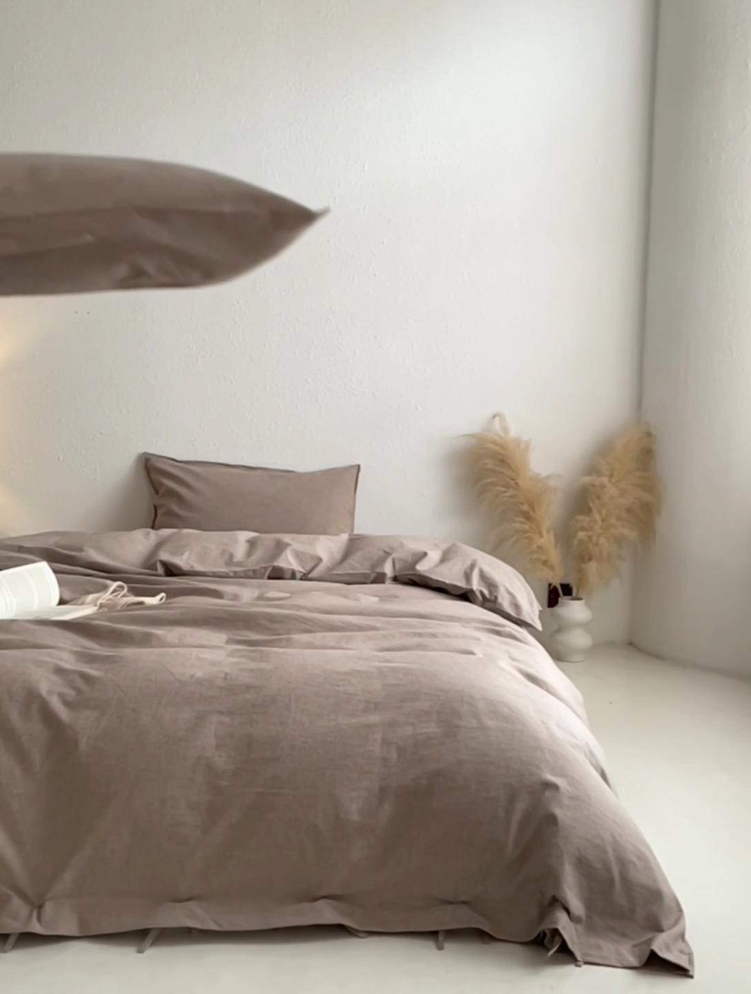 91家纺网 家纺一手货源 找家纺 简家居2025新款20%亚麻80%棉混纺四件套-无味 咖啡