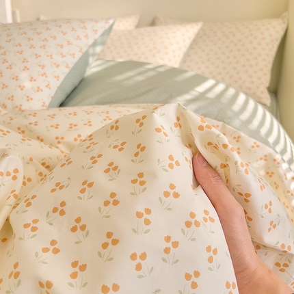 91家纺网 家纺一手货源 找家纺 DoDo 兜兜 【 可定制尺寸】2025新款全棉40支13372印花四件套 悠蓝