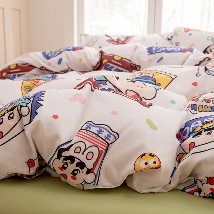 91家纺网 家纺一手货源 找家纺 乐居坊 2025新款亲肤舒适A类水洗云朵棉四件套-场景一 糖果派对