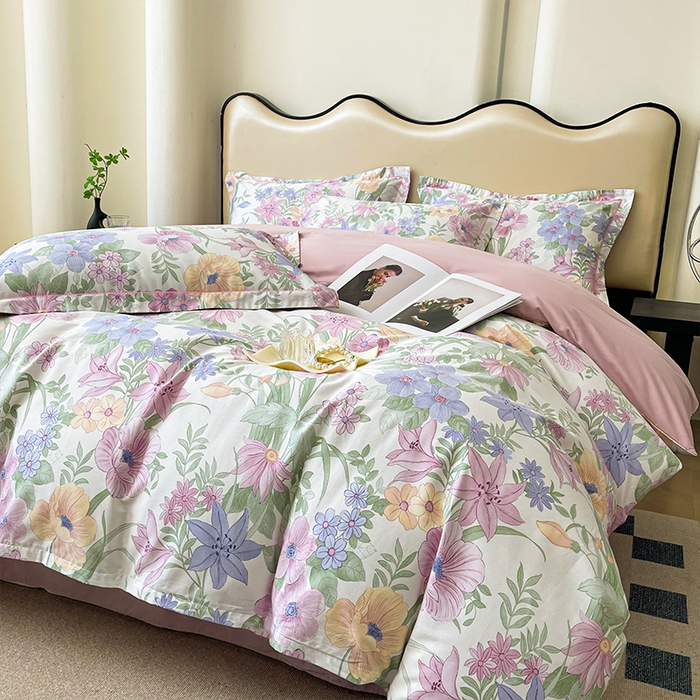 91家纺网 家纺一手货源 找家纺 帛美 2025新款13376全棉纯棉印花四件套-提供买家秀 花溪