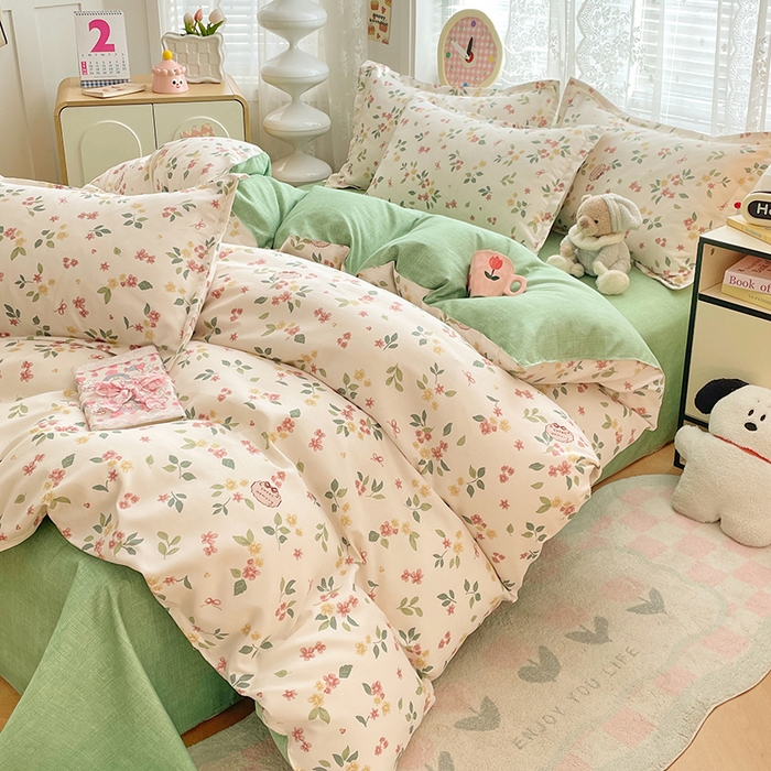 91家纺网 家纺一手货源 找家纺 世爵 2025新款磨毛印花单被套 甜美庄园