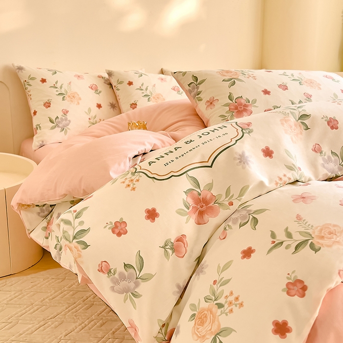 91家纺网 家纺一手货源 找家纺 DoDo 兜兜 【 可定制尺寸】2025新款全棉40支13372印花四件套 芳菲