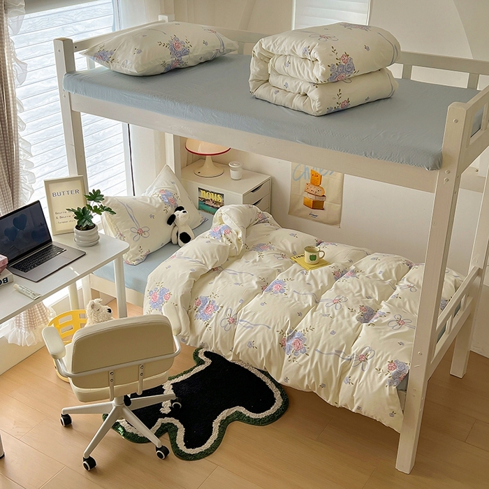 91家纺网 家纺一手货源 找家纺 阿曼达 2025新款印花水洗m学生床单人四件套 米娅