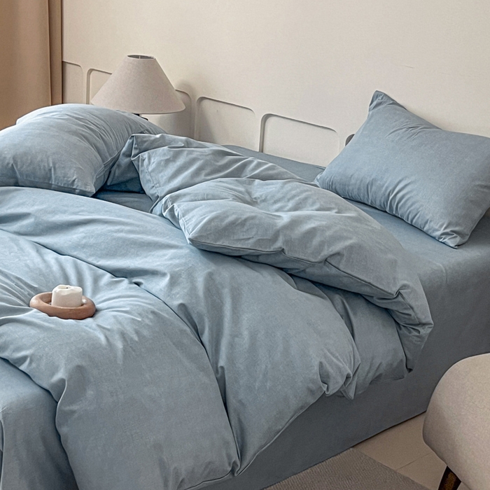 91家纺网 家纺一手货源 找家纺 涵宸家纺 2025新款全棉印花良品系列四件套 云纹-兰