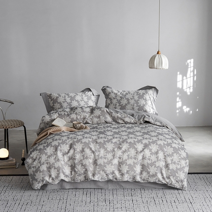 （总）简家居2025新款20%亚麻80%棉混纺四件套-青枫