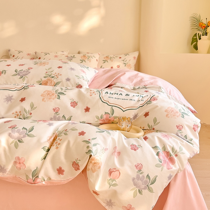 91家纺网 家纺一手货源 找家纺 DoDo 兜兜 【 可定制尺寸】2025新款全棉40支13372印花四件套 芳菲