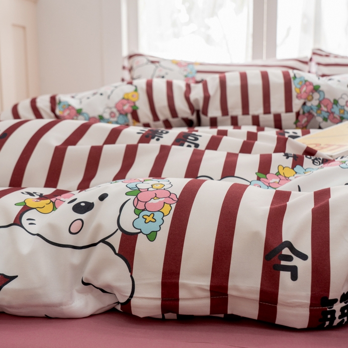 91家纺网 家纺一手货源 找家纺 乐居坊 2025新款亲肤舒适A类水洗云朵棉四件套-场景一 国风少女