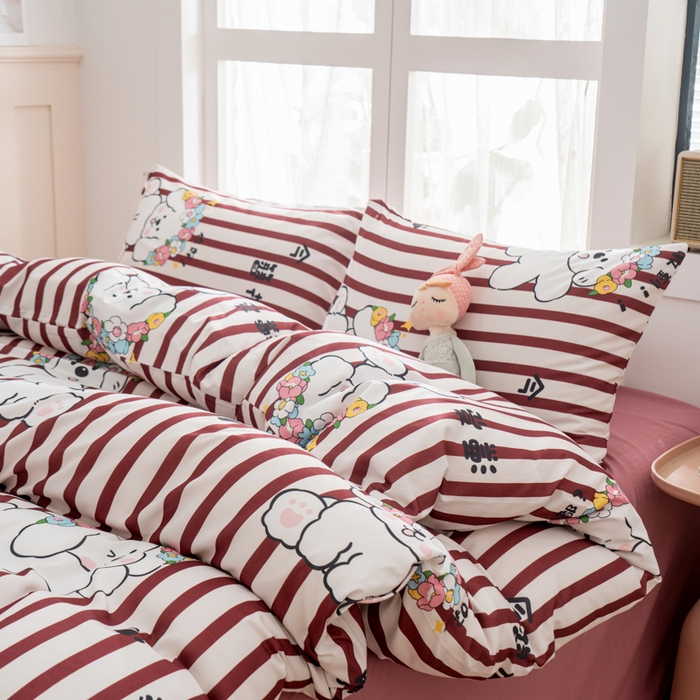 91家纺网 家纺一手货源 找家纺 乐居坊 2025新款亲肤舒适A类水洗云朵棉四件套-场景一 国风少女