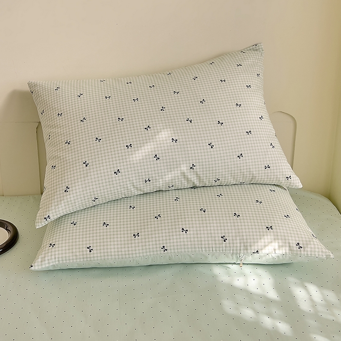 91家纺网 家纺一手货源 找家纺 DoDo 兜兜 【 可定制尺寸】2025新款全棉40支13372印花单枕套 绿蝶