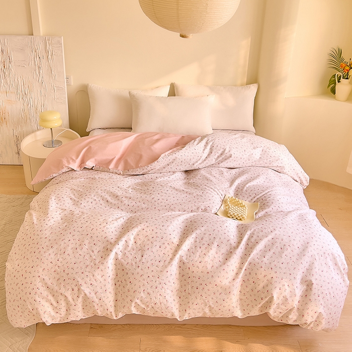 91家纺网 家纺一手货源 找家纺 DoDo 兜兜 【 可定制尺寸】2026新款全棉40支13372印花单被套 红粉