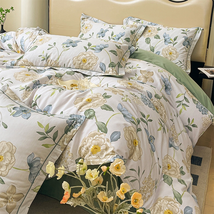 91家纺网 家纺一手货源 找家纺 帛美 2025新款13376全棉纯棉印花四件套-提供买家秀 清棠