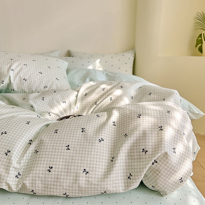 91家纺网 家纺一手货源 找家纺 DoDo 兜兜 【 可定制尺寸】2026新款全棉40支13372印花单被套 绿蝶