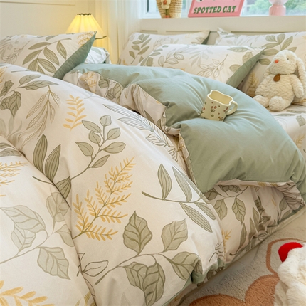 雯豆2025春夏新款全棉纯棉被套三件套学生成人被罩 全棉被套-彼岸之花