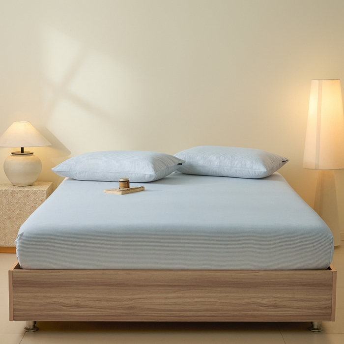 91家纺网 家纺一手货源 找家纺 涵宸家纺 2025新款全棉印花良品系列床笠 床笠-半夏-兰