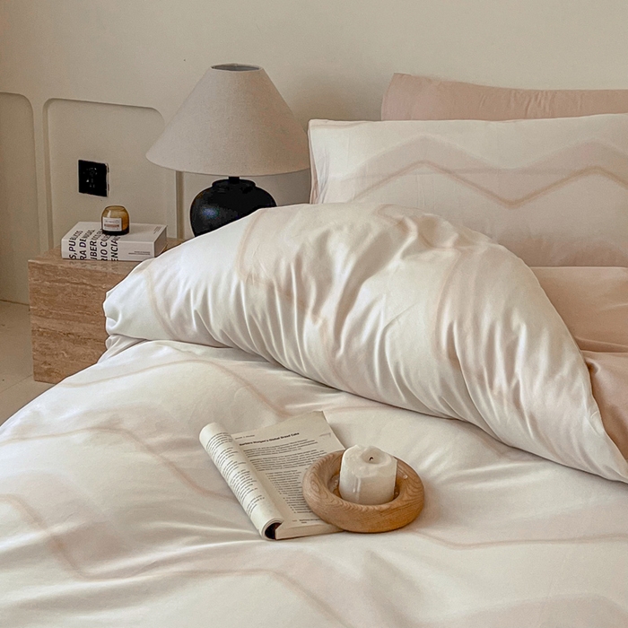 91家纺网 家纺一手货源 找家纺 涵宸家纺 2025新款全棉印花良品系列四件套 摩卡