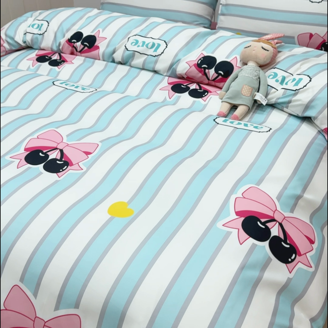 91家纺网 家纺一手货源 找家纺 乐居坊 2025新款亲肤舒适A类水洗云朵棉四件套-场景一 佛系少女