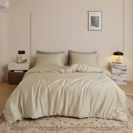 EH家居 2025新款天丝纯色四件套系列 夜幕卡其