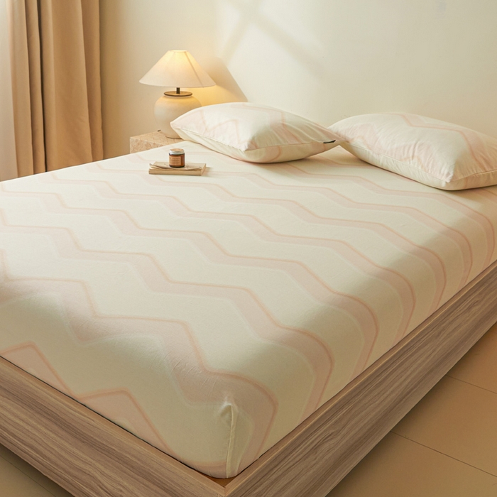 91家纺网 家纺一手货源 找家纺 涵宸家纺 2025新款全棉印花良品系列床笠 床笠-摩卡