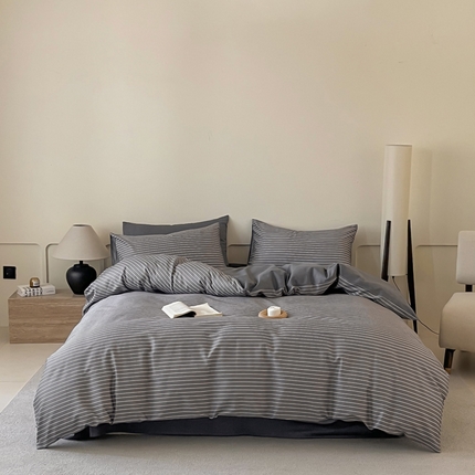 涵宸家纺 2025新款全棉印花良品系列四件套 英伦-深灰