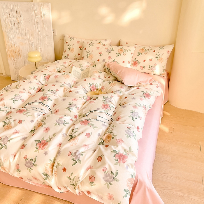 91家纺网 家纺一手货源 找家纺 DoDo 兜兜 【 可定制尺寸】2025新款全棉40支13372印花四件套 芳菲