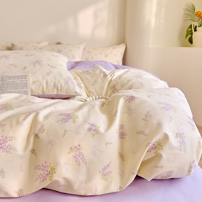 91家纺网 家纺一手货源 找家纺 DoDo 兜兜 【 可定制尺寸】2025新款全棉40支13372印花单被套 浅薇