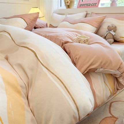 雯豆2025春夏新款全棉纯棉被套三件套学生成人被罩 全棉被套-浪漫约定