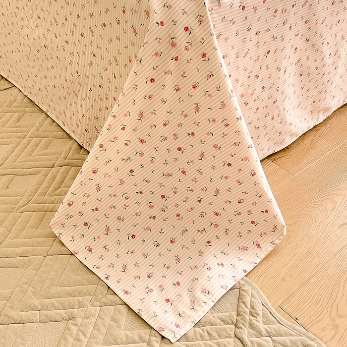 91家纺网 家纺一手货源 找家纺 DoDo 兜兜 【 可定制尺寸】2025新款全棉40支13372印花单床单 红粉