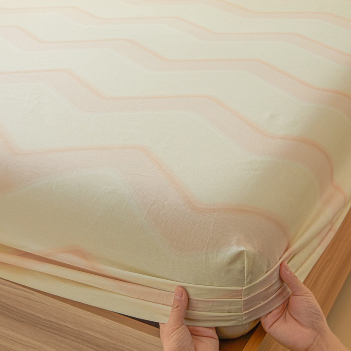 91家纺网 家纺一手货源 找家纺 涵宸家纺 2025新款全棉印花良品系列床笠 床笠-摩卡