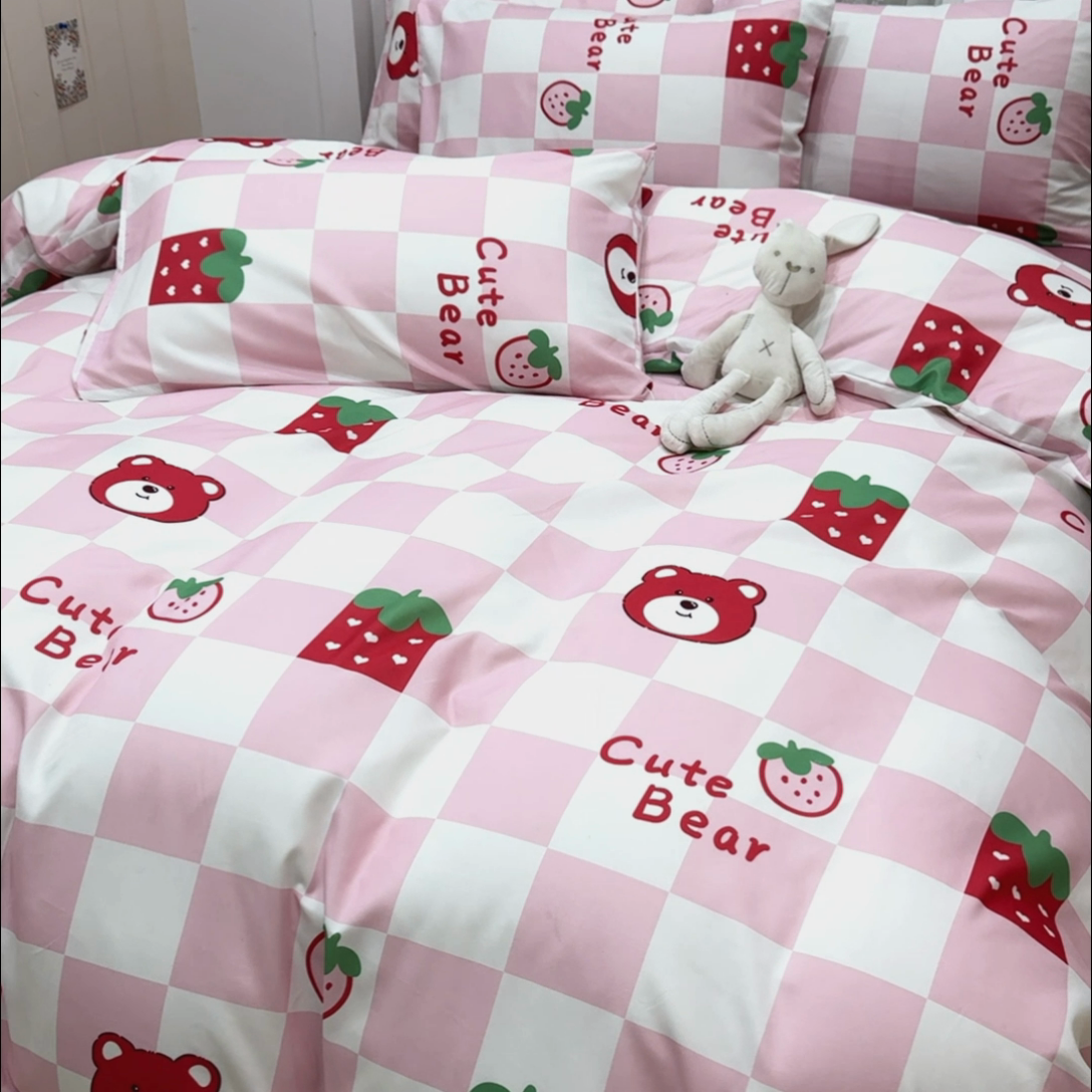 91家纺网 家纺一手货源 找家纺 乐居坊 2025新款亲肤舒适A类水洗云朵棉四件套-场景一 少女梦