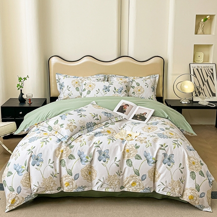 帛美 2025新款13376全棉纯棉印花四件套-提供买家秀 清棠